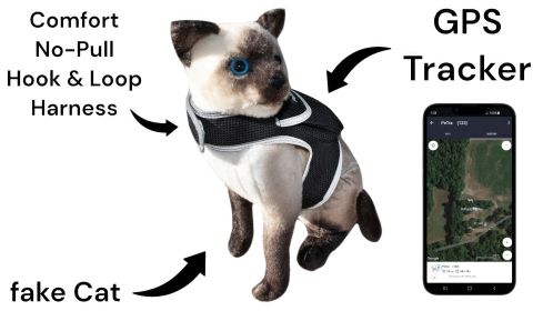 Easy to Use Cat Tracker GPS Mini GSM Pet Location Finder Rechargeable Size:XS