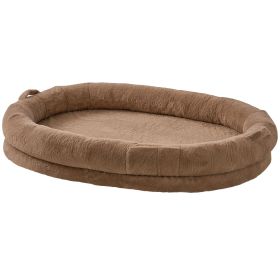 Human Dog Bed, 72" x48"x10" Human Dog Bed for Adult, Human Size Dog Bed with Washable Faux Rabbit Fur Cover, Egg Orthopedic Foam, Storage Pocket