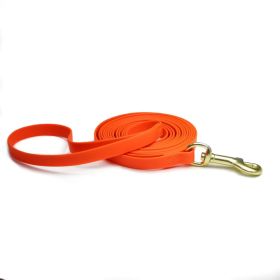 Solid Color Waterproof PVC Dog Leash, Wear-Resistant Stain-Resistant, Multiple Colors Available, for Small & Medium Dogs (Color: Orange Red, size: XL)