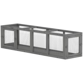 Outdoor Cat Tunnel, 59" Wooden Play Cat Enclosure, Extendable Pet Run with 3 Doors for Kitty, Puppy, Gray (Option: Gray-840x430x240 mm)