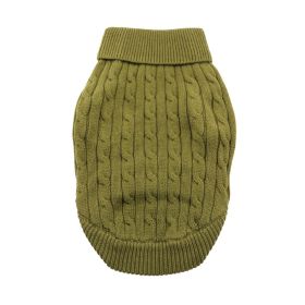 Dog Cable Knit 100% Cotton Sweater - Herb Green (Option: Small)