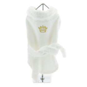 Luxury Dog Bath Robe - Gold Crown (Option: Small)